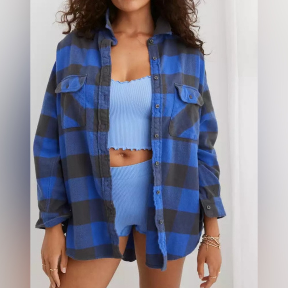 Aerie LumberJane Fleece Shirt, XXL